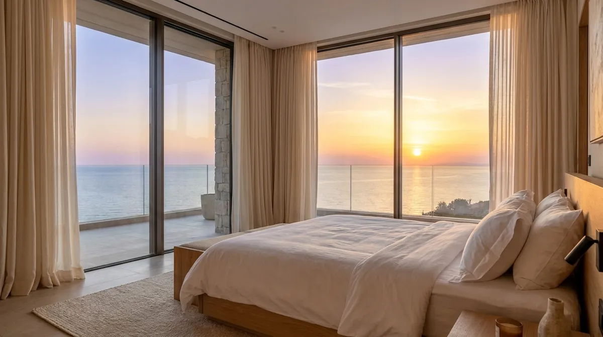 Master suite met zeezicht — Villa Serena